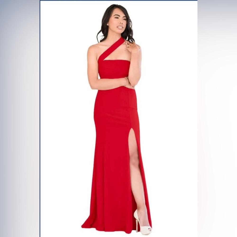 Pia Gladys Perey Aisha Elegant Red One-Shoulder Dress - Size 6